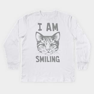 I Am Smiling Gray Kids Long Sleeve T-Shirt